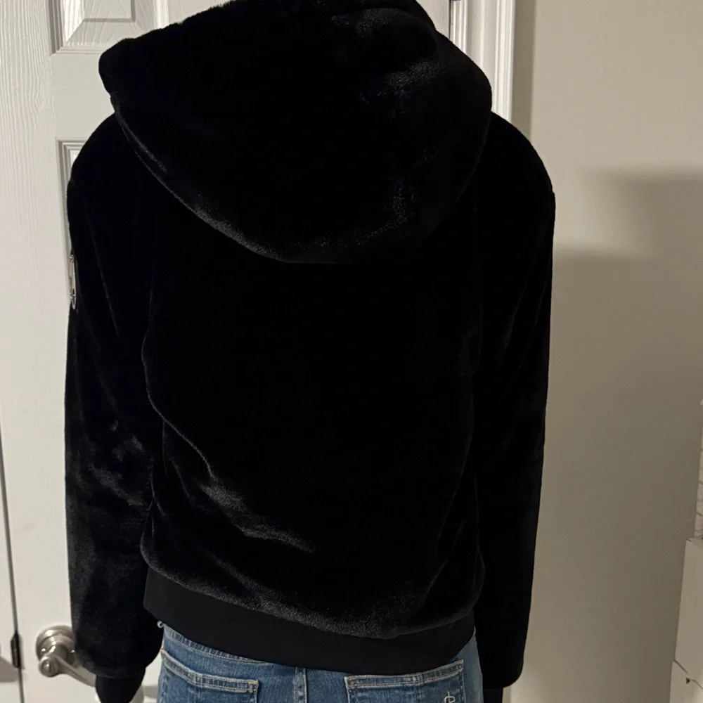 Moose Knuckles Black Hooded Bomber Jacket - Picture 9 of 14